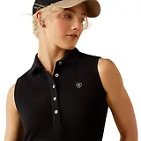 Thumbnail 4 of Ariat Women's Prix 3.0 Sleeveless Polo Shirt - Black