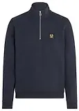 Thumbnail 1 of Belstaff Men's Cotton Fleece Quarter Zip Sweatshirt - Dark Ink
