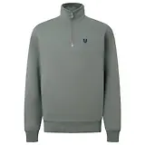 Thumbnail 1 of Belstaff Men's Cotton Fleece Belstaff Quarter Zip Sweatshirt - Atlantic Grey