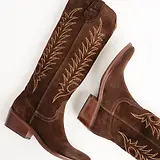Thumbnail 5 of Penelope Chilvers Women's Blanca Suede Embroidered Boots - Bitter Chocolate