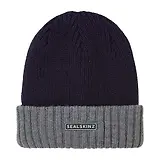 Thumbnail 1 of Sealskinz Bacton Waterproof Cold Weather Roll Cuff Beanie Hat - Colour Block Navy