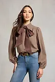 Thumbnail 2 of Holland Cooper Women's Burford Blouse - Coffee Gingham