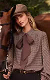 Thumbnail 3 of Holland Cooper Women's Burford Blouse - Coffee Gingham