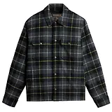 Thumbnail 1 of Woolrich Men's Recycled Italian Wool Blend Padded Alaskan Check Overshirt - Grey Black Check