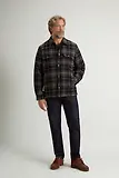 Thumbnail 3 of Woolrich Men's Recycled Italian Wool Blend Padded Alaskan Check Overshirt - Grey Black Check