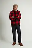Thumbnail 2 of Woolrich Men's Recycled Italian Wool Blend Padded Alaskan Check Overshirt - Red Buffalo