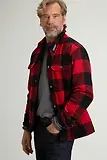 Thumbnail 4 of Woolrich Men's Recycled Italian Wool Blend Padded Alaskan Check Overshirt - Red Buffalo