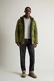 Thumbnail 4 of Woolrich Men's Logo Script Cotton Fleece Crewneck - Light Grey Melange