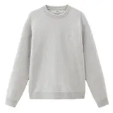 Thumbnail 1 of Woolrich Men's Logo Script Cotton Fleece Crewneck - Light Grey Melange