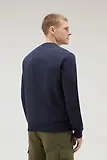 Thumbnail 3 of Woolrich Men's Logo Script Cotton Fleece Crewneck - Melton Blue