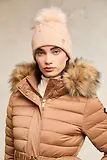 Thumbnail 3 of Holland Cooper Cortina Beanie Bobble Hat - Camel Champagne