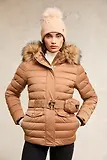 Thumbnail 4 of Holland Cooper Cortina Beanie Bobble Hat - Camel Champagne