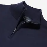 Thumbnail 4 of Oliver Sweeney Men's Curragh Merino Wool Quarter Zip Jumper - Navy Marl