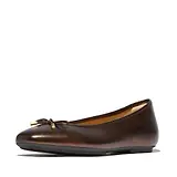 Thumbnail 4 of FitFlop Women's DELICATO Bow Soft Metallic-Leather Ballerina Flats - Metallic Chocolate Brown
