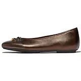 Thumbnail 7 of FitFlop Women's DELICATO Bow Soft Metallic-Leather Ballerina Flats - Metallic Chocolate Brown