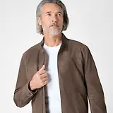 Thumbnail 2 of Oliver Sweeney Men's Dimson Kid Suede Biker Jacket - Truffle