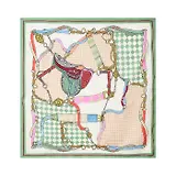 Thumbnail 1 of Joules Women's Bloomfield Silk Scarf - Green/Ecru