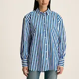 Thumbnail 5 of Joules Women's Amilla Longline Relaxed Fit Shirt - Blue/White