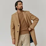 Thumbnail 3 of Oliver Sweeney Men's Eglinton Italian Recycled Wool Overcoat - Wheat