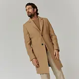 Thumbnail 2 of Oliver Sweeney Men's Eglinton Italian Recycled Wool Overcoat - Wheat