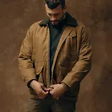 Thumbnail 3 of Filson Men's Lined Tin Cloth Field Jacket - Dark Tan