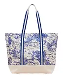 Thumbnail 1 of Joules Women's Promenade Canvas Beach Bag - Blue Toile