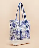 Thumbnail 3 of Joules Women's Promenade Canvas Beach Bag - Blue Toile