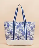 Thumbnail 2 of Joules Women's Promenade Canvas Beach Bag - Blue Toile