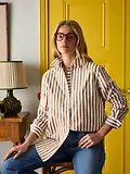 Thumbnail 8 of Joules Women's Amilla Longline Relaxed Fit Shirt - Tan/White