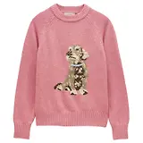 Thumbnail 1 of Joules Women's Dachshund Cotton Blend Crew Neck Knitted Jumper - Pink