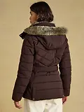 Thumbnail 3 of Joules Women's Aspen Showerproof Padded Coat with Faux Fur Hood - Chocolate Brown