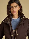 Thumbnail 13 of Joules Women's Aspen Showerproof Padded Coat with Faux Fur Hood - Chocolate Brown