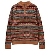Thumbnail 1 of Joules Men's Fairisle Wool Rich Quarter Zip Jumper - Multi