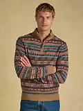 Thumbnail 2 of Joules Men's Fairisle Wool Rich Quarter Zip Jumper - Multi