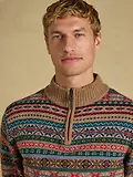 Thumbnail 5 of Joules Men's Fairisle Wool Rich Quarter Zip Jumper - Multi