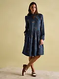 Thumbnail 2 of Joules Women's Petunia Frill Neck Dress - Navy