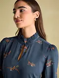 Thumbnail 5 of Joules Women's Petunia Frill Neck Dress - Navy