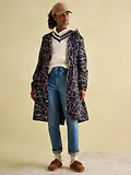 Thumbnail 3 of Joules Women's Holkham Waterproof Packable Hooded Raincoat - Navy Blue Bridle