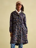 Thumbnail 2 of Joules Women's Holkham Waterproof Packable Hooded Raincoat - Navy Blue Bridle