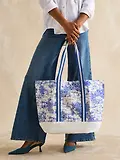 Thumbnail 6 of Joules Women's Promenade Canvas Beach Bag - Blue Toile