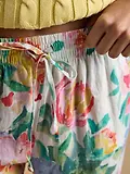 Thumbnail 5 of Joules Women's Relaxed Wide Leg Trousers with Linen - Multi Floral