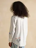 Thumbnail 3 of Joules Women's Set Match Tennis Theme 100% Linen Shirt - Chalk