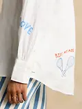 Thumbnail 4 of Joules Women's Set Match Tennis Theme 100% Linen Shirt - Chalk