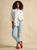 Thumbnail 6 of Joules Women's Set Match Tennis Theme 100% Linen Shirt - Chalk