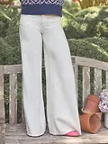 Thumbnail 6 of Joules Women's Palazzo Jeans - Ecru