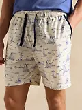 Thumbnail 6 of Joules Men's Harford Short Sleeve Top & Pyjama Set With Packable Travel Bag - Blue Toile