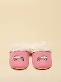 Thumbnail 4 of Joules Women's Slippet Luxe Embroidered Slippers - Pink/Cream 4x4