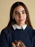 Thumbnail 6 of Joules Women's Monty Dog Knitted Intarsia Jumper - Navy