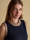 Thumbnail 4 of Joules Women's Holly Knitted Vest - Navy & Camel