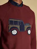 Thumbnail 5 of Joules Men's 4x4 Intarsia Crew Neck Jumper - Burgundy Red